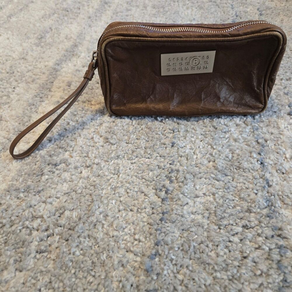 Maison Margiela Brown  Leather Wristlet
